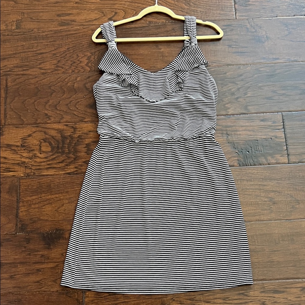 White House Black Market Monochrome Striped Dress
